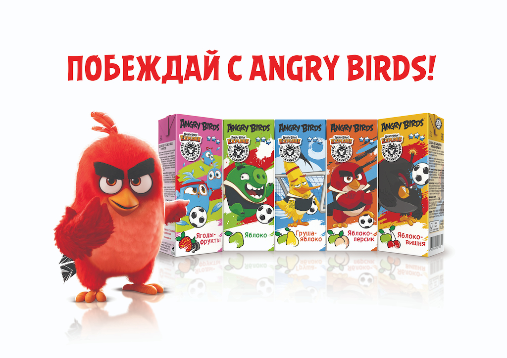Обновление дизайна упаковки нектаров Angry Birds