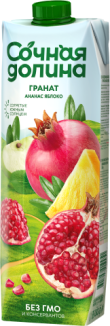 Сокосодержащий напиток из гранатов, ананасов и яблок 0,95 л
