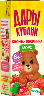 Морс из клюквы и земляники, 200 мл