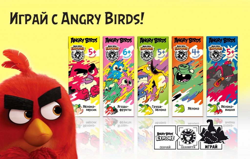 Обновленный дизайн детской линейки нектаров Angry Birds!